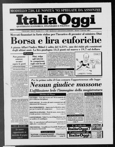 Italia oggi : quotidiano di economia finanza e politica